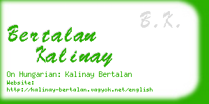 bertalan kalinay business card